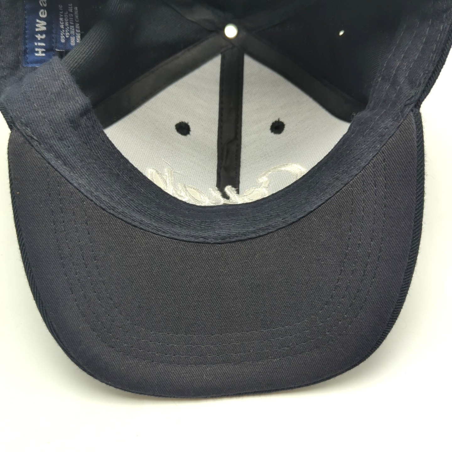 COLLAB hat black adjustable snapback cap wide brim - image 7