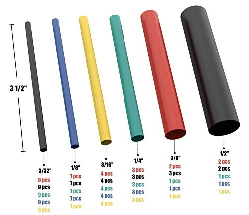 130 PC. Kit termorretráctil marino adhesivo de doble pared - relación de contracción 3:1 - Foto 3 de 4