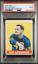 1948 LEAF YELLOW BACKGROUND #1 SID LUCKMAN PSA 2