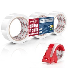 3 Rolls Transparent Packing Tape 2 Inch x 60 Yards Dispenser Clear 180 Yds