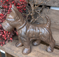 ❤️ SchöNer Hund Schnauzer Gusseisen Nostalgie Antiklook Landhaus Tierfigur ❤️