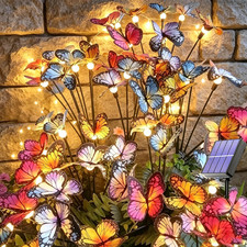 Solar Butterfly Lights Outdoor Waterproof 4Pack 32LED Solar Garden Lights 8 Mode