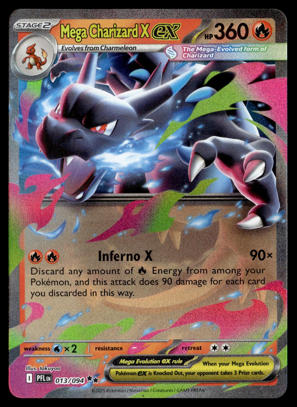 Mega Charizard X ex - Double Rare ME02: Phantasmal Flames 013/094 LP