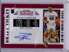2019 Panini Contenders Draft Picks Zylan Cheatham #127 Rookie Autograph Blue