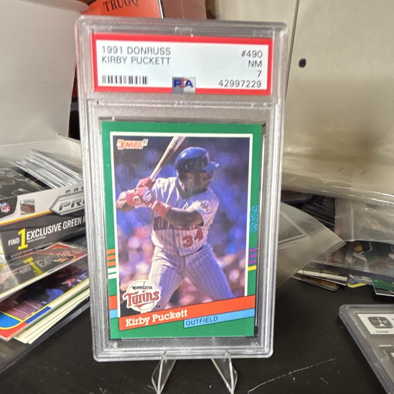 1991 Donruss Kirby Puckett Minnesota Twins PSA Graded #490 3 Purple Stripes