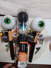 2-New HALLOWEEN EYEBALL SOLAR OUTDOOR LIGHTS+ EYEBALL ORNAMENTS FOR HALLOWEEN!!