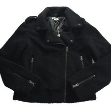 Max Studio Womens Moto Teddy Jacket Size Medi...