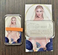 Sexy! Hot Blonde Chick Maybe Kim 1 Oz .999 Silver Art Bar W/ COA