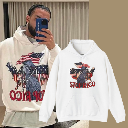 STOP RICO FREE THUG HOODIE | Seen on Aubrey Graham | SEEN ON CELEBS - Picture 11 of 21
