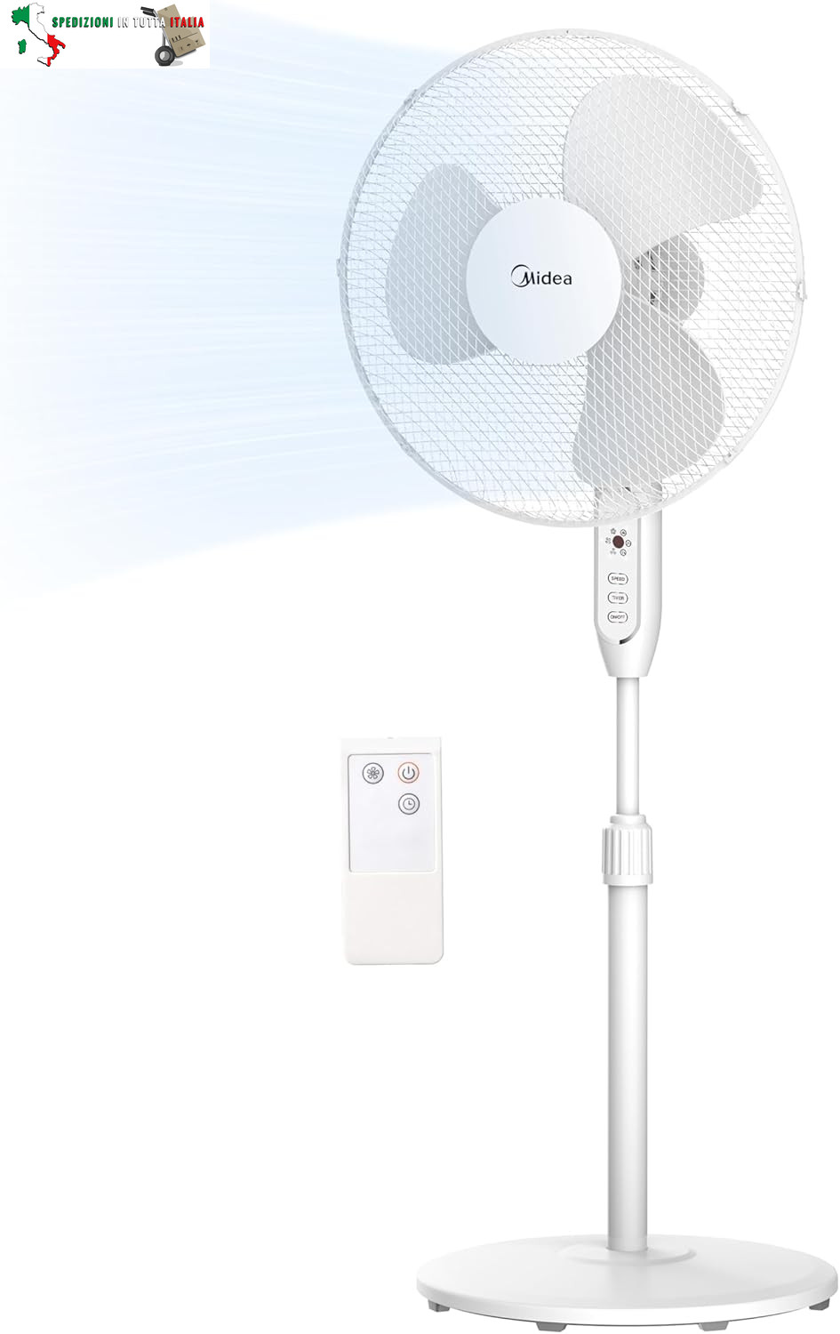 MFS400M0APW0 Ventilatore a Piantana Midea 40W Silenzioso con Timer 7h