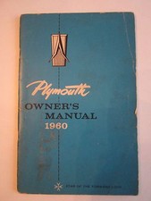 1960 PLYMOUTH CAR OWNER'S MANUAL