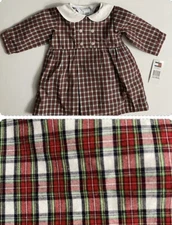 Tommy Hilfiger Pink Floral Corduroy Peter Pan Collar Dress Baby Girl 3-6 Months