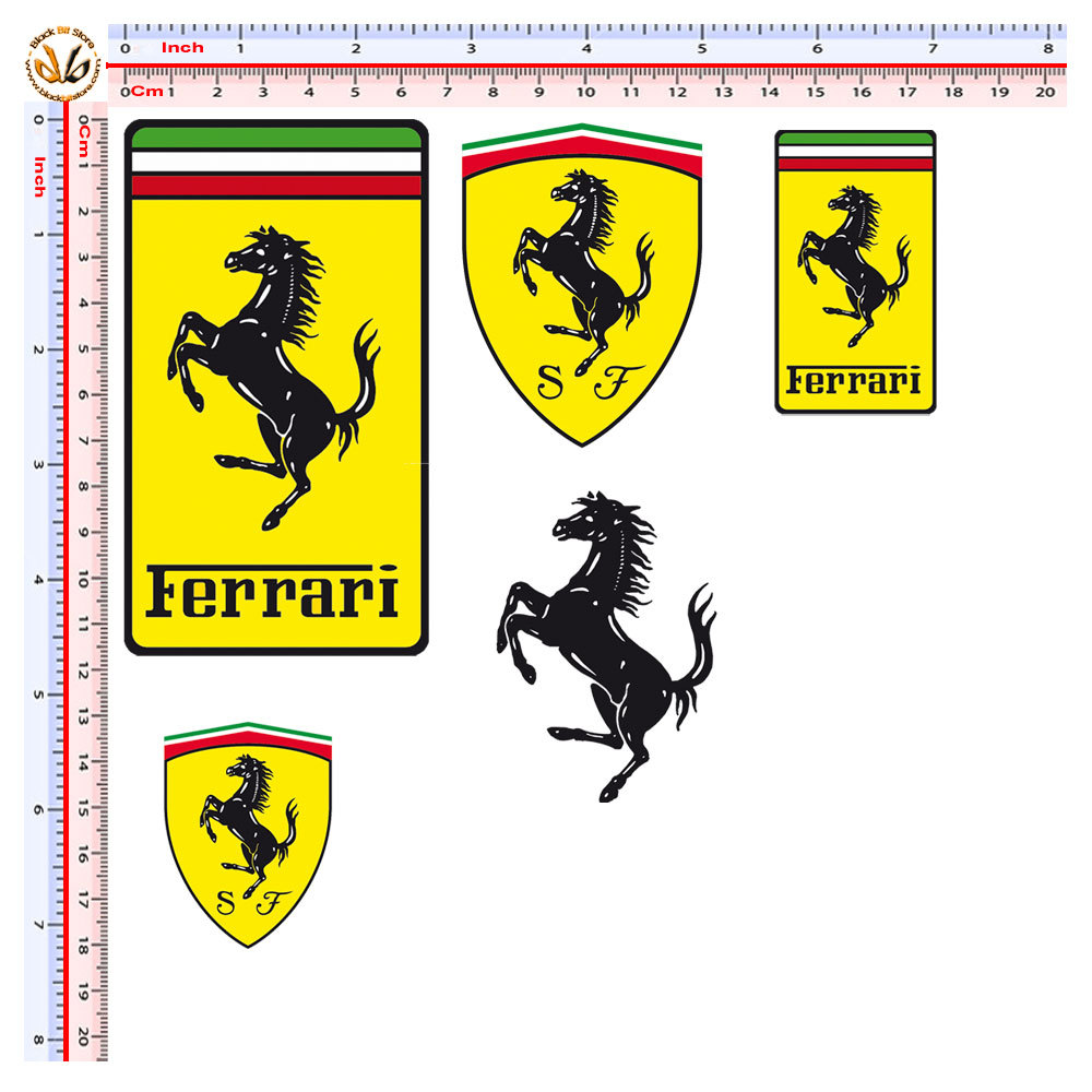 Adesivi replica ferrari sticker auto moto helmet casco print pvc kit 5 pz.
