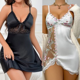 Sexy Women's Lingerie Silk Lace Underwear Sleepwear Night Dress Babydoll Pajamas