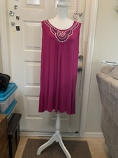 Tunic/Short Dress Sleeveless Magenta Color Size 2X Pull-over style Stretchy