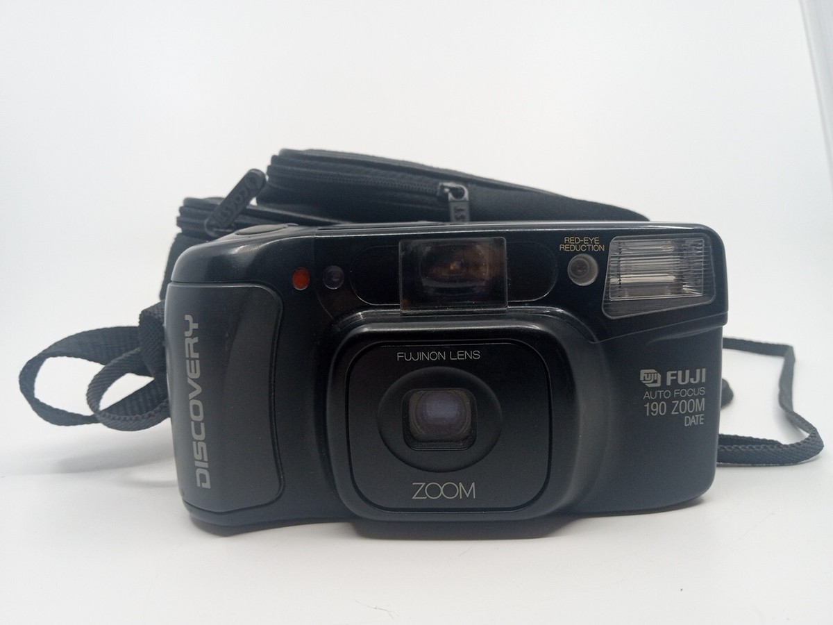 Fuji Discovery Auto Focus 190 Zoom 35MM Film Camera Point and Shoot Bag  TESTED