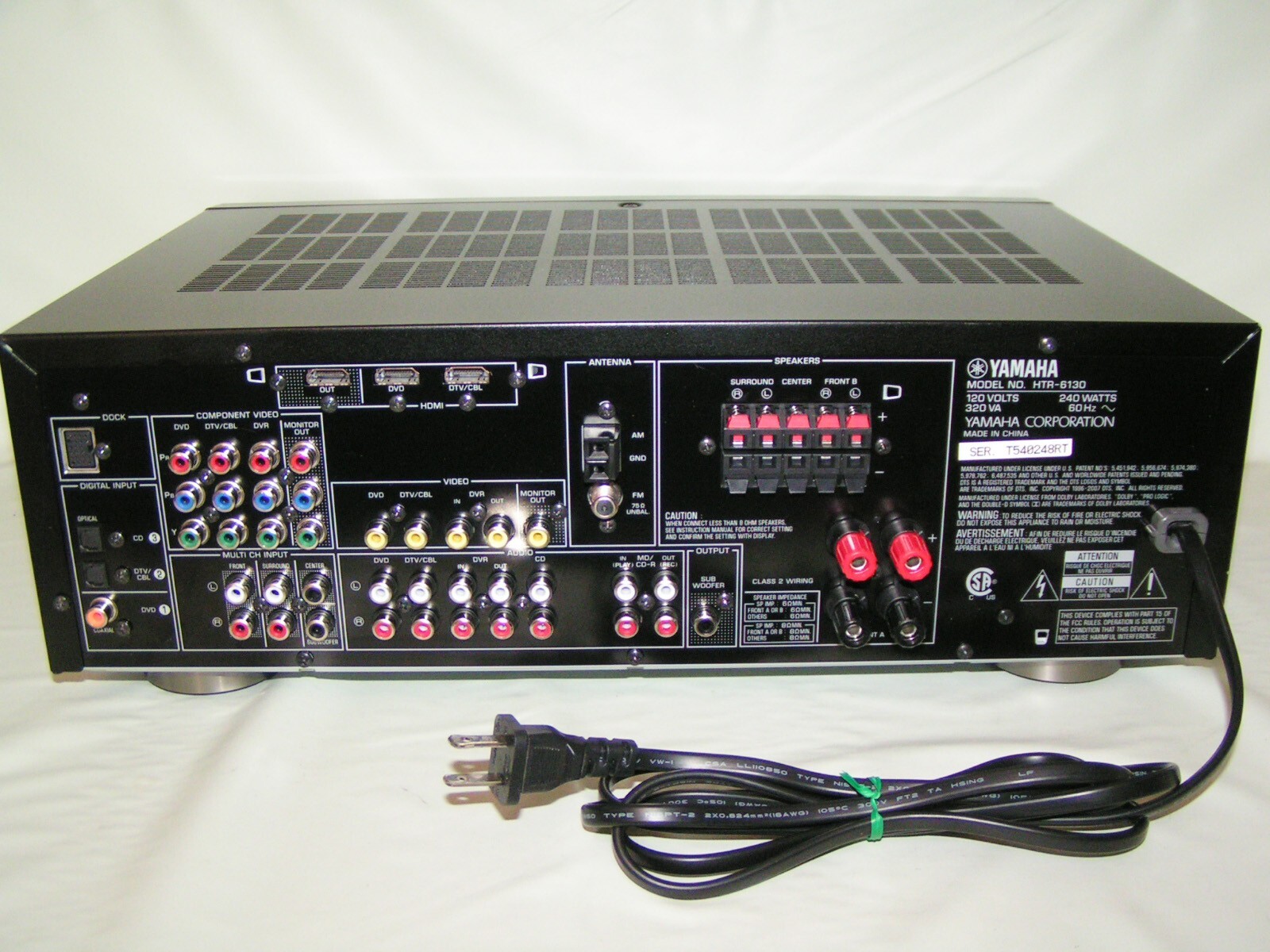 YAMAHA HTR6130 HDMI 5.1 Home Theater Receiver Bundle w/Remote, Manual