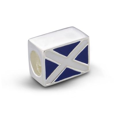 Schottische Saltire Flagge Silber Andenken Perle Charm 