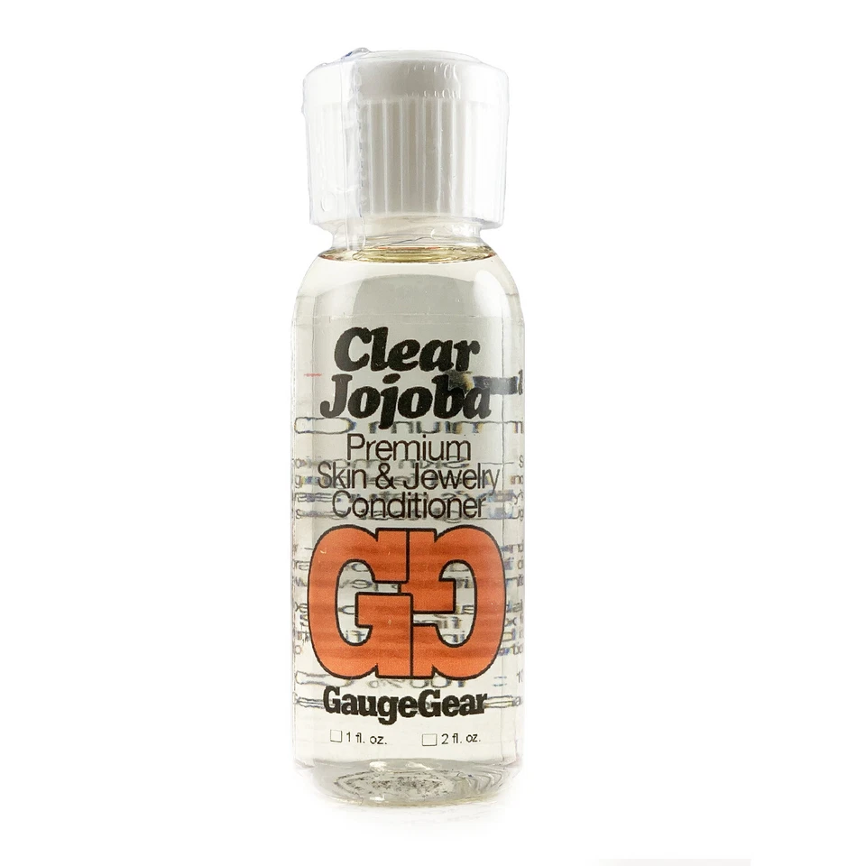 Aceite de Jojoba Transparente Premium Acondicionador para Piel/Joyería - Equipo de Calibre ~ Estiramiento de Orejas Foto 2 de 2