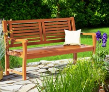 Banc de jardin en bois eucalyptus pré-huilé 2 places balcon banc en bois balcon