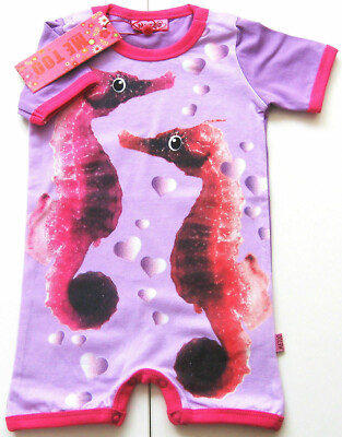 Kurz Strampler Gr.56 62 NEU Me Too Seepferdchen lila pink einteiler baby sommer