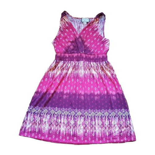 Mary Mcfadden Collection Dress Pink Red Ikat Sleeveless Size XL Cruisewear Artsy - Picture 5 of 10