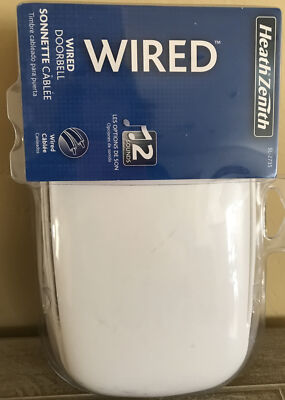 HeathZenith White Plastic Wired DoorBell   2 Sounds   SL-2735-02   New In Box