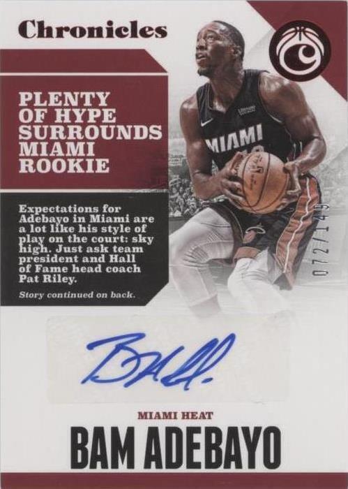 その他 Bam Adebayo RC autograph 2017-18 Panini Chronicles - Autographs Bam Adebayo #CA-BAM Red