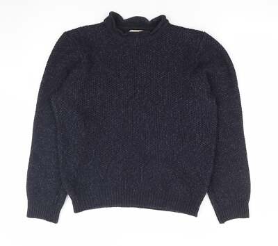 George Herren Pullover blau Stehkragen Acrylmischung Größe S