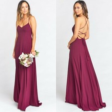 Show Me Your Mumu Extra Small XS Godshaw Goddess Gown in Merlot Chiffon