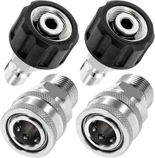 Pressure Washer Adapter Set, Quick Connect Kit, M22 14Mm to M22 Metric Fitting, 