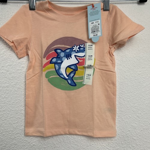 Girl's Short Sleeve Shark Graphic Print T-Shirt, Cat & Jack (Size 18M)