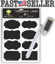 48-Pack Premium Reusable Stickers Chalkboard Labels with Liquid Chalk Marker Pen