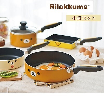 Rilakkuma Kitchen Pan Frying pan Pot 4 Set San-X IH compatible | eBay