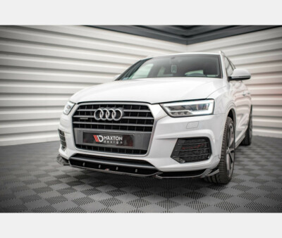 Cup Spoilerlippe SCHWARZ für Audi Q3 S-Line 8U 1F FL Frontspoiler Schwert ABS V1