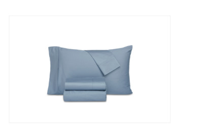 Everyday Home Trident 300 Thread Count 100% Cotton 4-Pc. Sheet Set, King - Blue