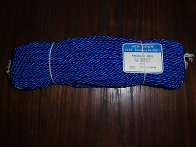 (0,40 /m) DDR Atlaskordel 100/2 blau 25m VEB OPEW Kordel