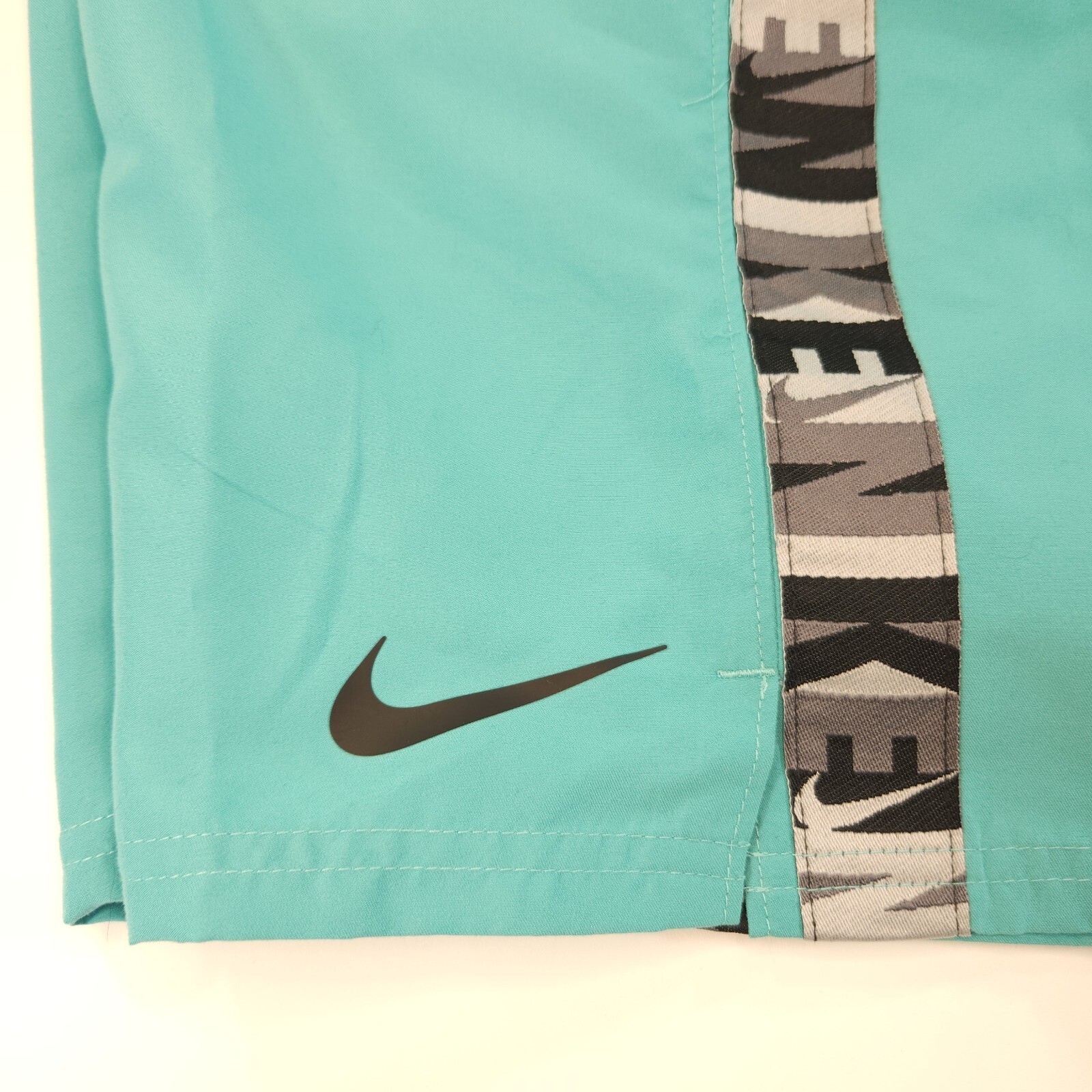 NIKE Washed Teal Logo Tape 9" Volley Swim Trunks Shorts Men's Sz Small