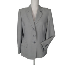 Super Nice KASPER Gray Career Work Blazer Jacket Petite Size 10P