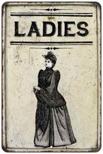 Ladies Restroom Sign Vintage Look Chic Distressed Bathroom Room 108120020243