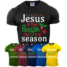 Jesus Religious Christianity Christmas Men's T-Shirt Faith Bible New Gift Tee