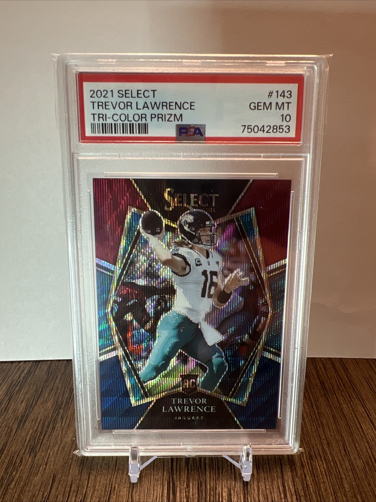 2021 Select Trevor Lawrence Tri-Color Prizm Premier Level PSA10 149/199