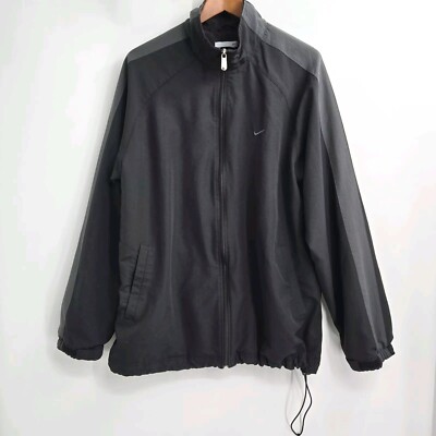 Nike Jacket Men's Windbreaker Full Zip Y2K Black Vented Gray
