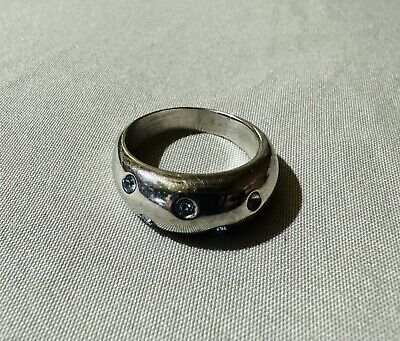 YSL Yves Saint Laurent Ring Size 6 Blue Rhinestones YSL Yves Saint Laurent Ring Size 6 Blue Rhinestones