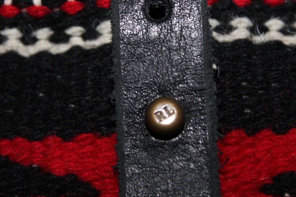 Ralph Lauren Oversize Tote Bag Aztec American Indian Native Collection Red Black - Image 3 of 4