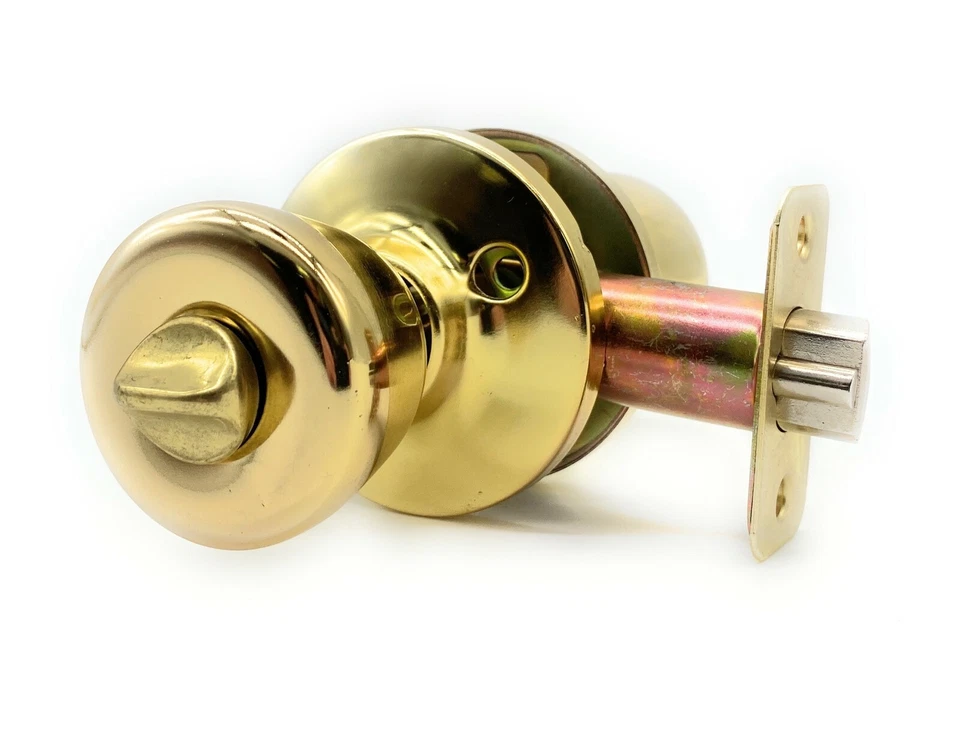 [2-PACK] Keyed Alike Entry Door Knob Lock Set, Polished Brass With 4 Keys - Image 3 of 4
