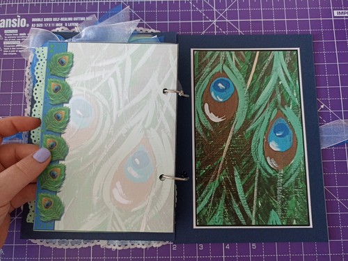 Handmade, Journal, Feather, Peacock, diary, scrapbook, notebook, bullet journal, - Picture 22 of 22
