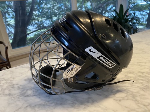 Nike Bauer NBH1500 Hockey Helmet Small 52-57 cm Vintage Rare Face Mask Cage - Picture 1 of 12