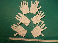 3 PAIRS OF  LIGHTWEIGHT WHITE COTTON GLOVES, MENS SIZE, FREE U.S. SHIPPING!