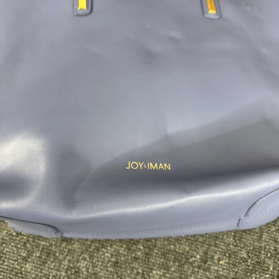 JOY & IMAN Tassel Real Leather Handbag Tote with Fabric Insert, Purple - Image 4 of 4